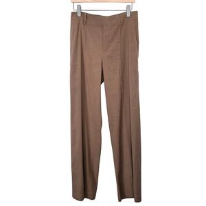 Vince Linen Blend Pants Tobacco Brown Pintuck Wide Leg | Size Medium NWOT